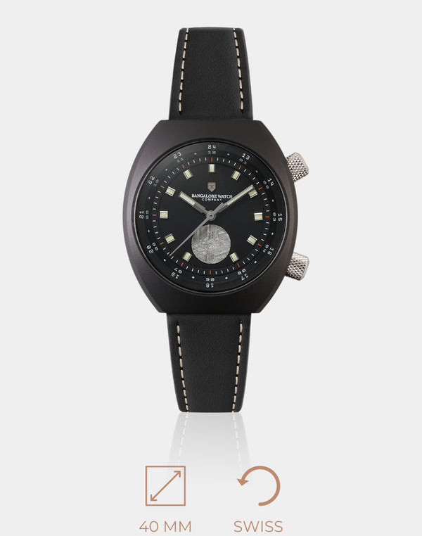 Apogee Manzinus II - Space-qualified wristwatch from India, featuring a Moon-inspired meteorite dial.